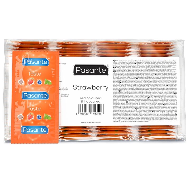 Préservatifs saveur fraise Pasante 144 unités, vue 2 sur 4