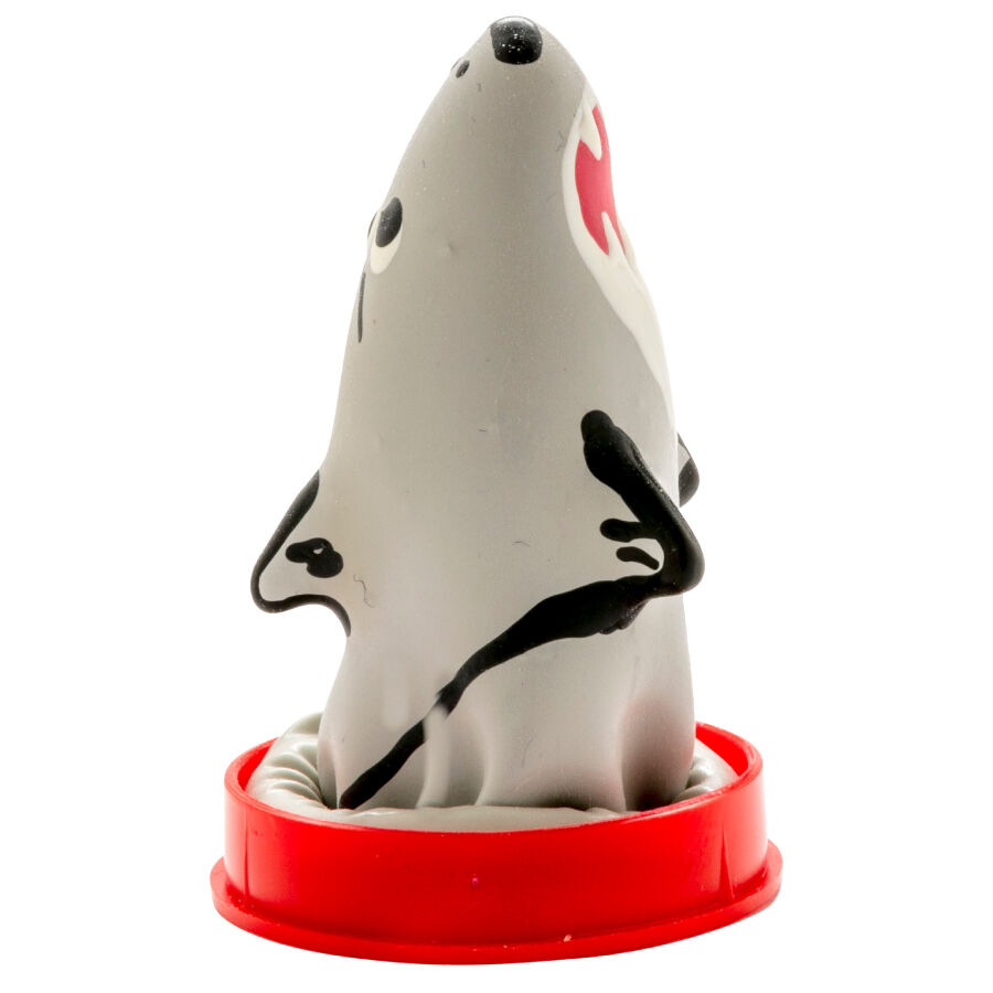 Préservatifs fantaisie peints à la main requin modèle 1, vue 2 sur 4