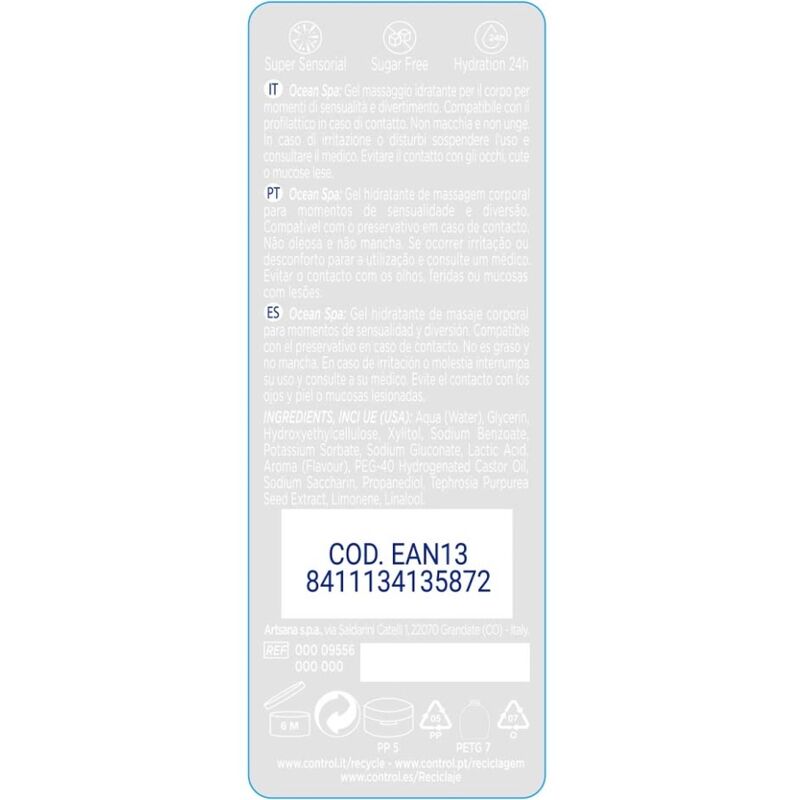 flacon de gel de massage Control mer Méditerranée 200 ml, vue de détail