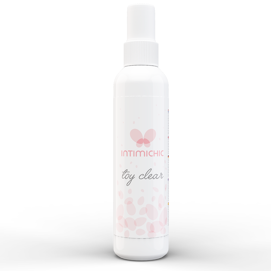 flacon de spray désinfectant Intimichic 150 ml pour jouets érotiques, vue de détail