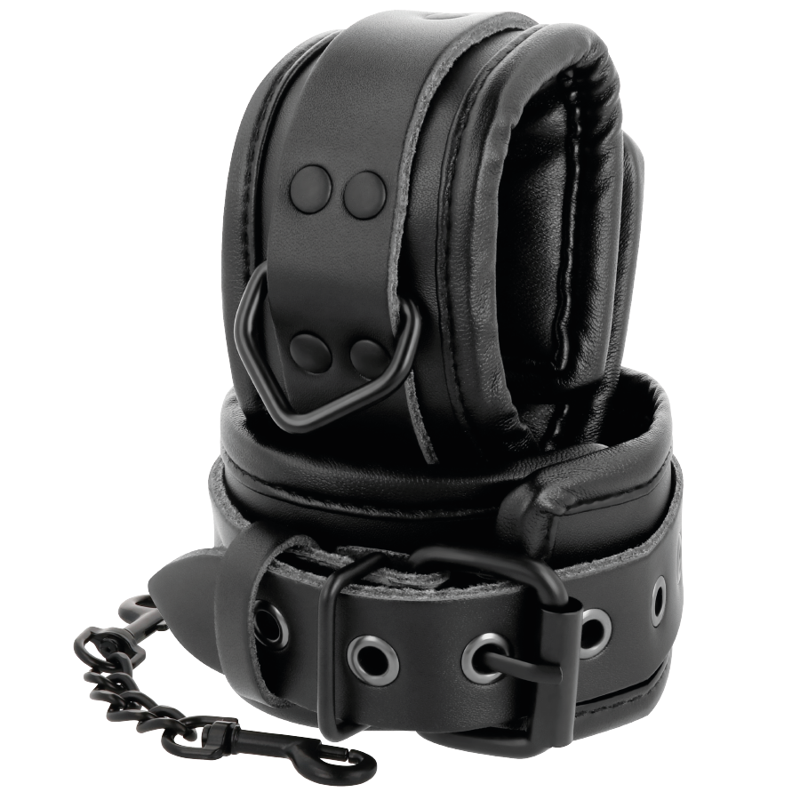 menottes faux cuir noir Darkness – vue 2