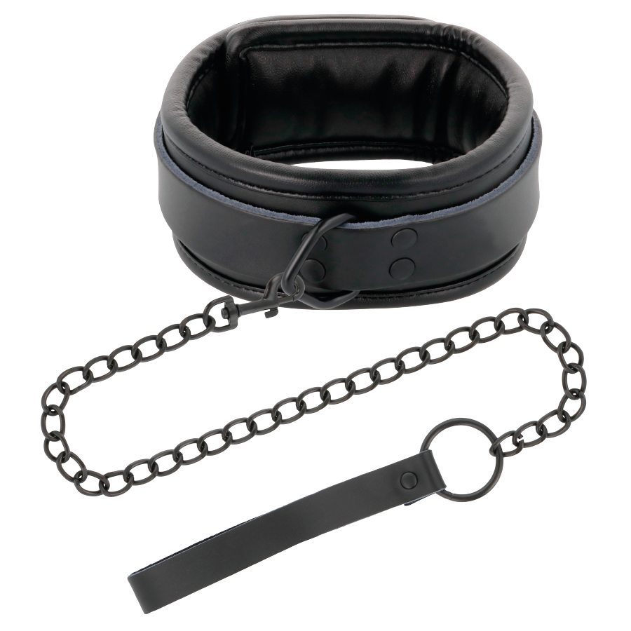 collier de posture noir avec laisse chaîne Darkness 2