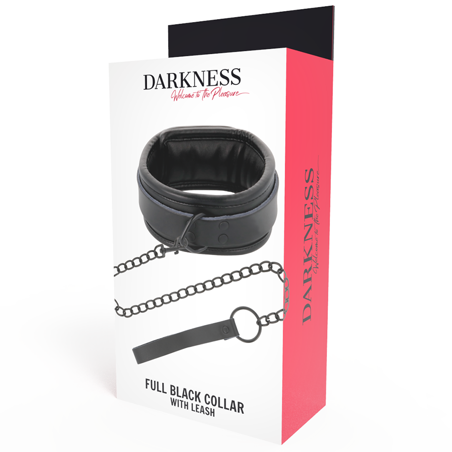 collier de posture noir avec laisse chaîne Darkness 5