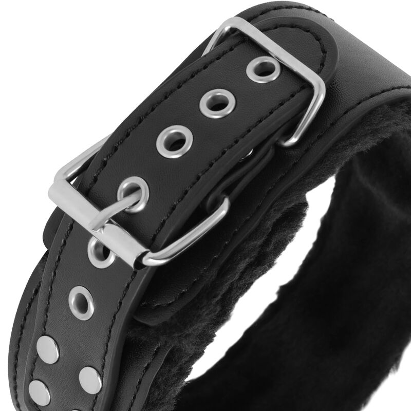 collier doublé néoprène avec laisse chaîne noire Darkness 5