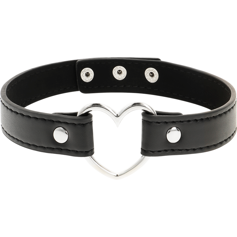 collier fétiche en cuir végan avec cœur Coquette Chic Desire 3