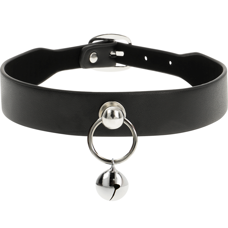 collier fétiche en cuir végan hochet et cerceau Coquette Chic Desire 3