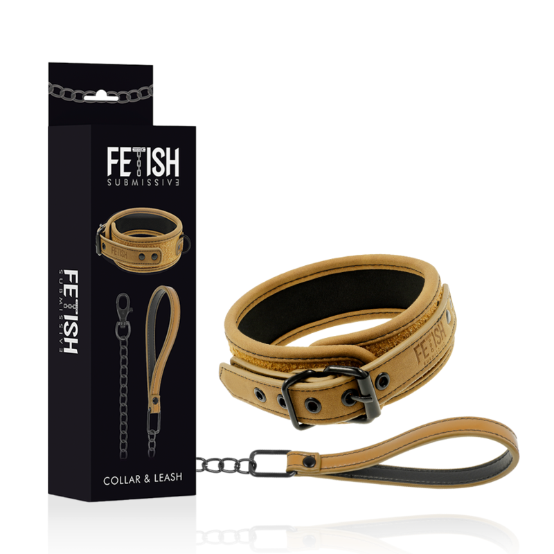 collier de soumission chaîne doublée néoprène Fetish Submissive Origin 2