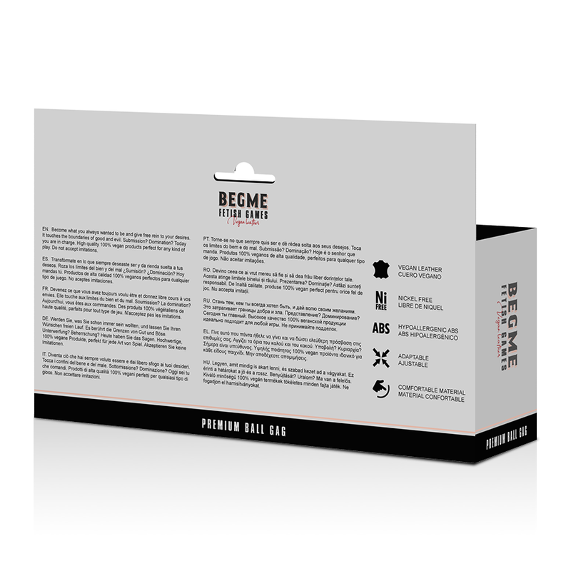 bâillon boule respirant en cuir végan Begme Black Edition 5