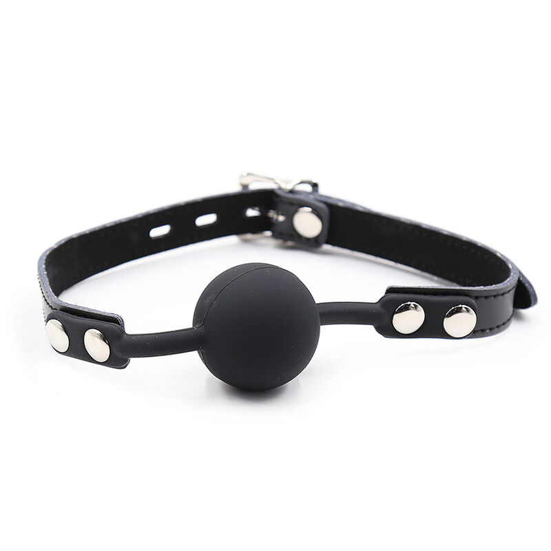 bâillon boule en silicone avec ceinture et cadenas Ohmama Fetish 2