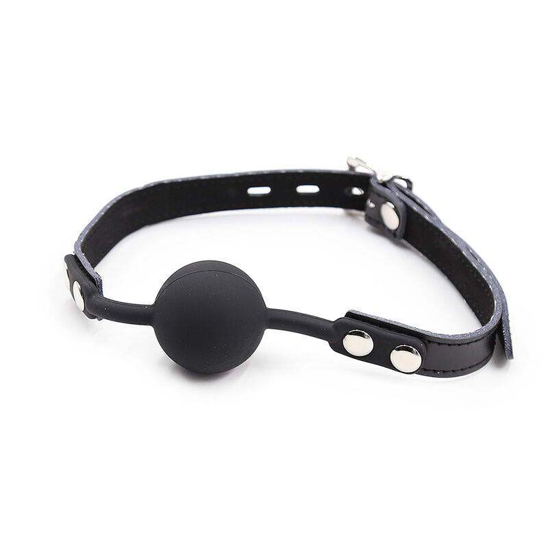 bâillon boule en silicone avec ceinture et cadenas Ohmama Fetish 3