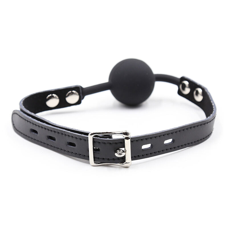 bâillon boule en silicone avec ceinture et cadenas Ohmama Fetish 4