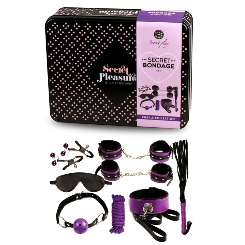 kit BDSM 8 pièces violet et noir Secretplay 2
