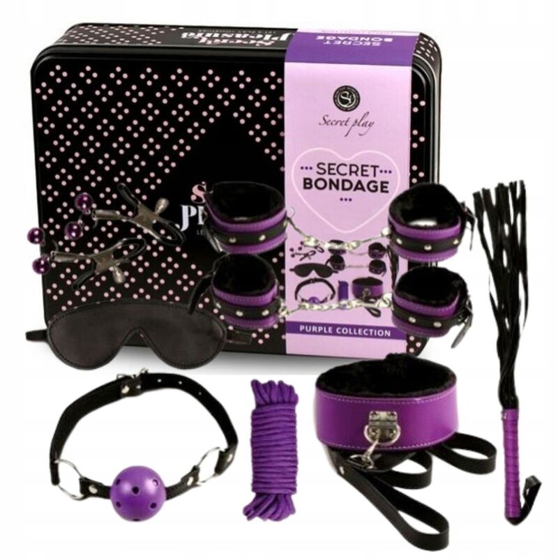 kit BDSM 8 pièces violet et noir Secretplay 3