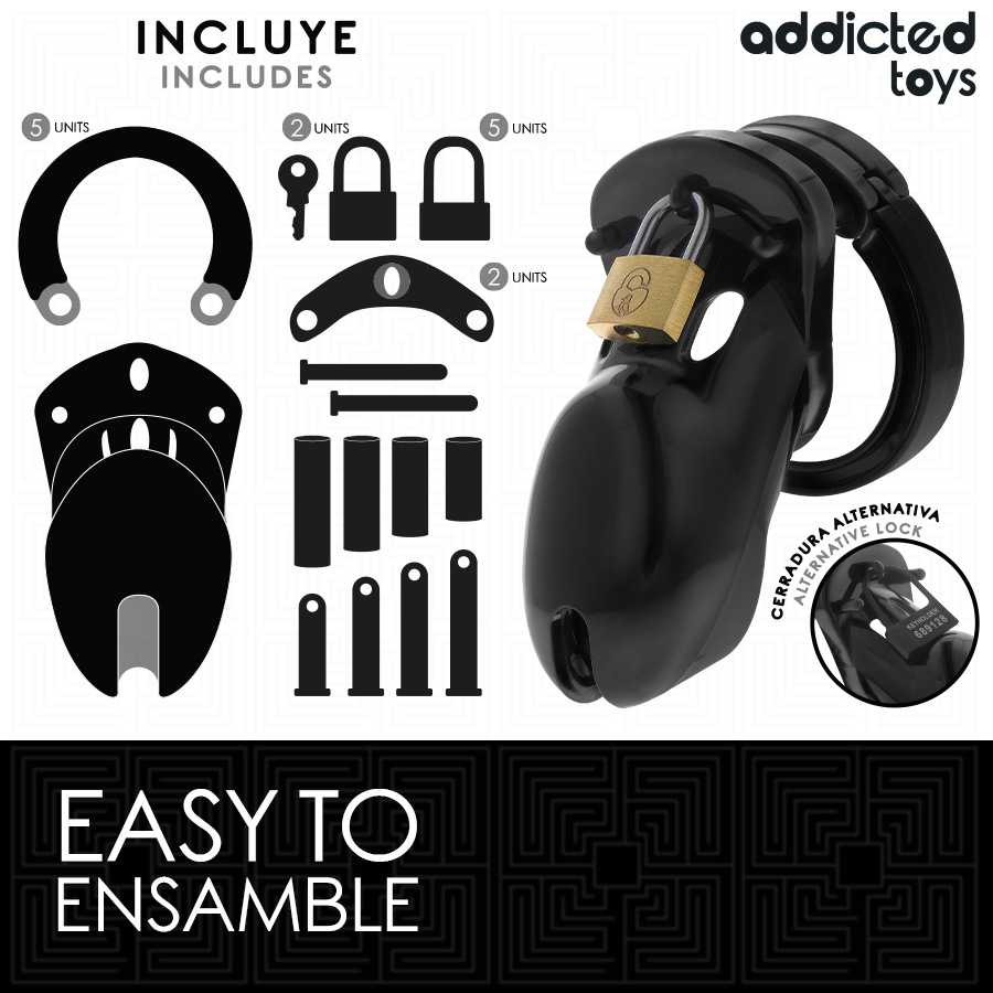 cage de chasteté 10 cm avec 5 anneaux Addicted Toys Locked 4