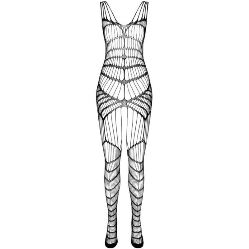 bodystocking noir en résille et dentelle effet mini-robe Passion BS102 3