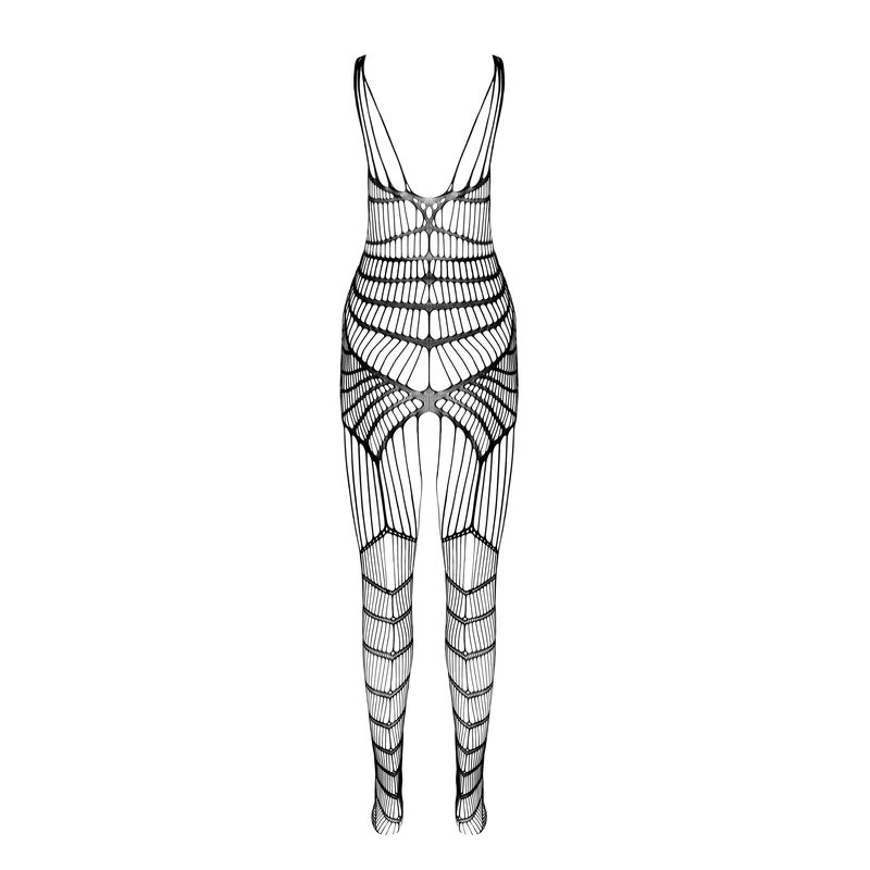 bodystocking noir en résille et dentelle effet mini-robe Passion BS102 4