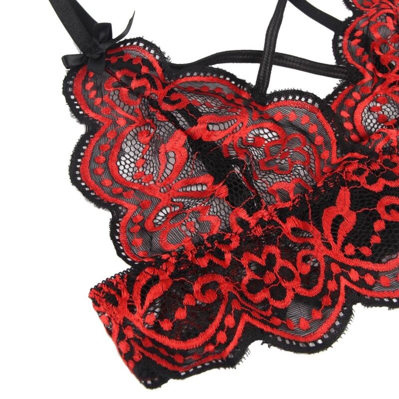 Ensemble dentelle rouge et noire Subblime, vue 4