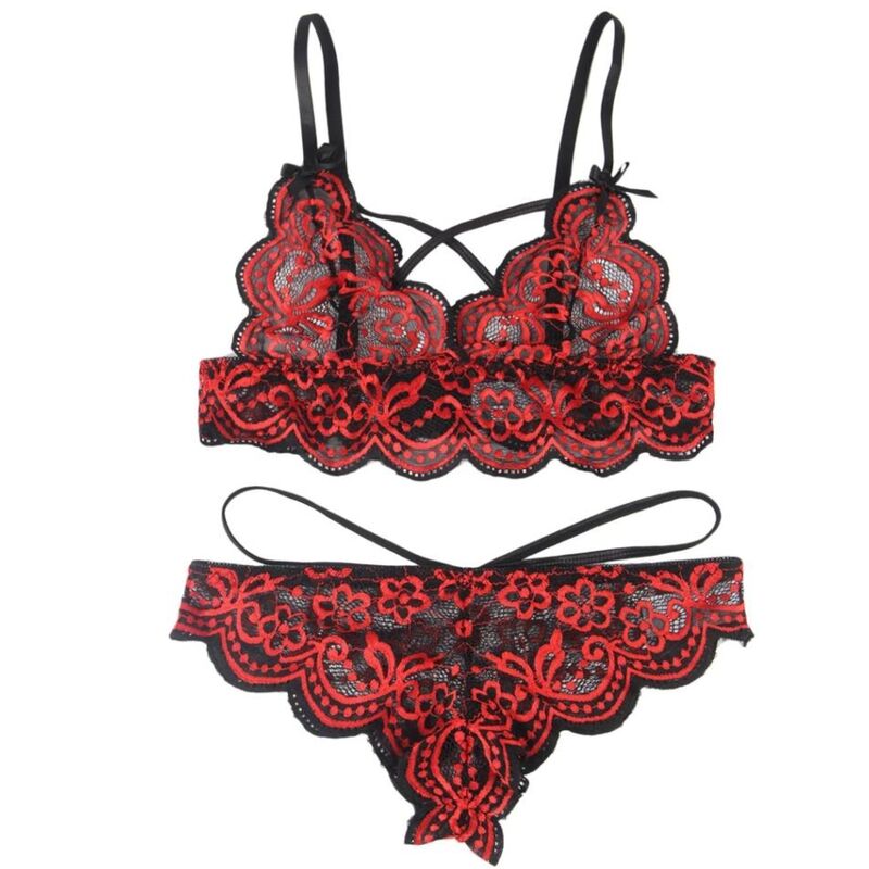 Ensemble dentelle rouge et noire Subblime, vue 5