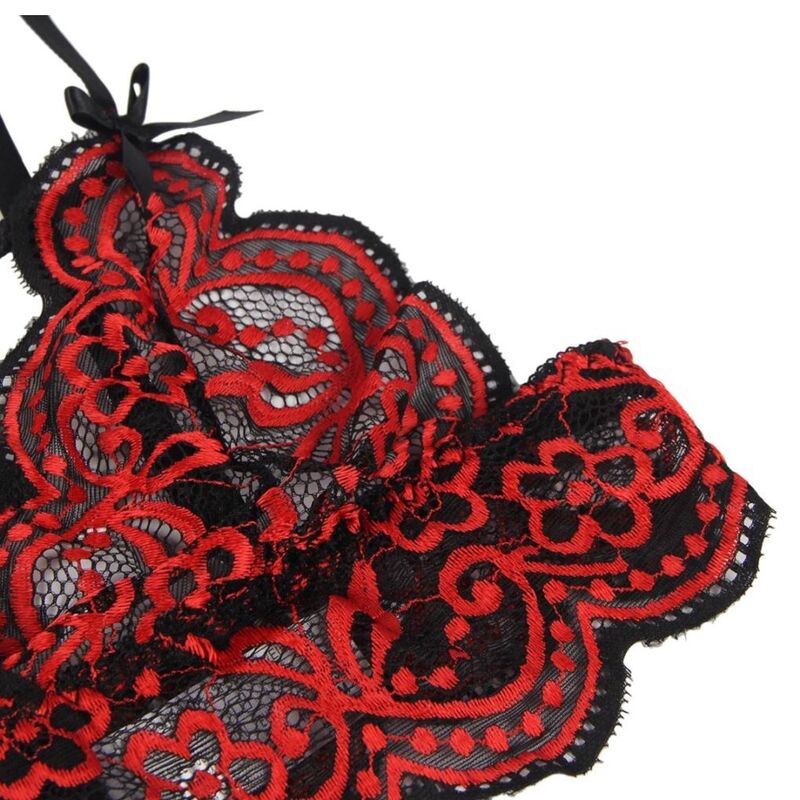 Ensemble dentelle rouge et noire Subblime, vue 7