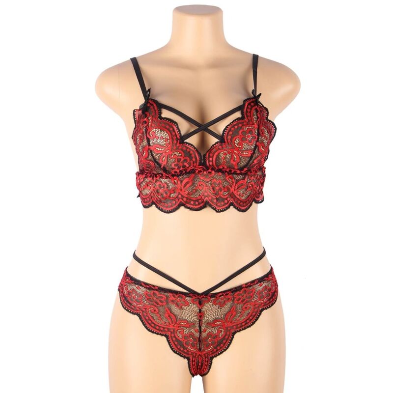 Ensemble dentelle rouge et noire Subblime, vue 8