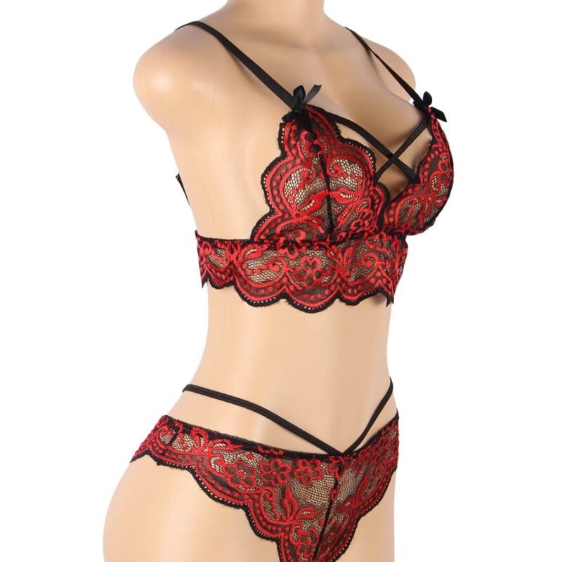 Ensemble dentelle rouge et noire Subblime, vue 9