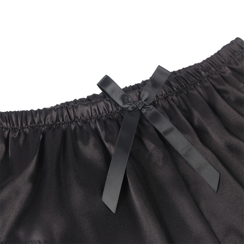 chemise de nuit décontractée en soie avec pantalon en dentelle noir S/M Subblime 953935 5