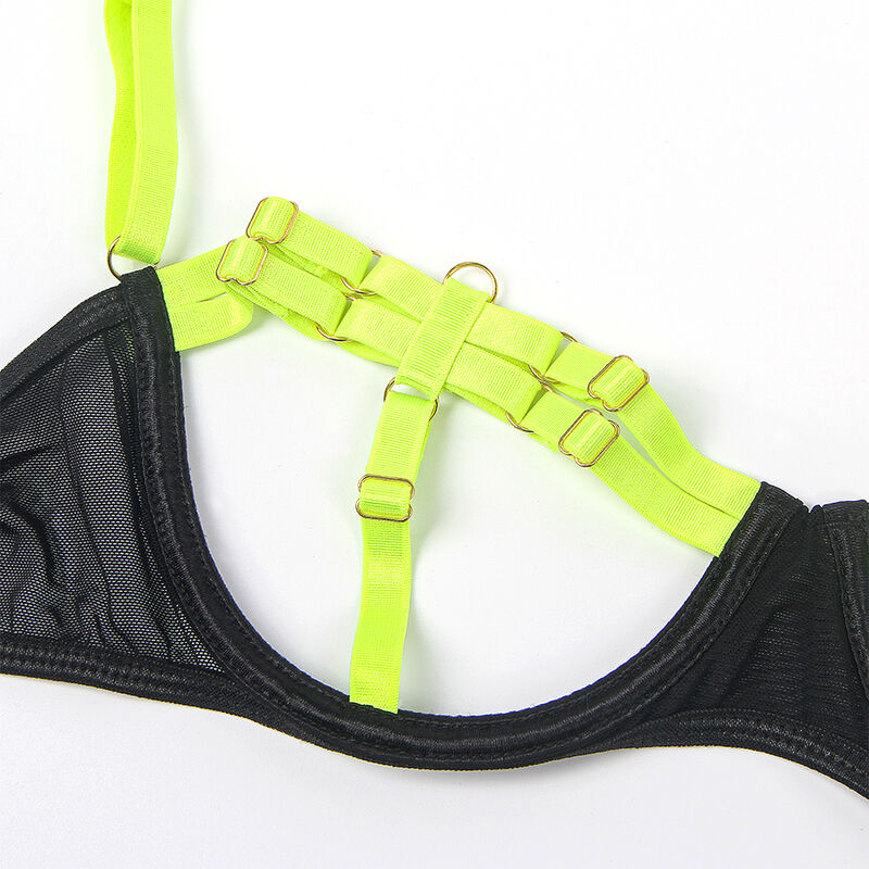 ensemble soutien-gorge avec collier et détails de jambes vert fluo L/XL Subblime 955281 8