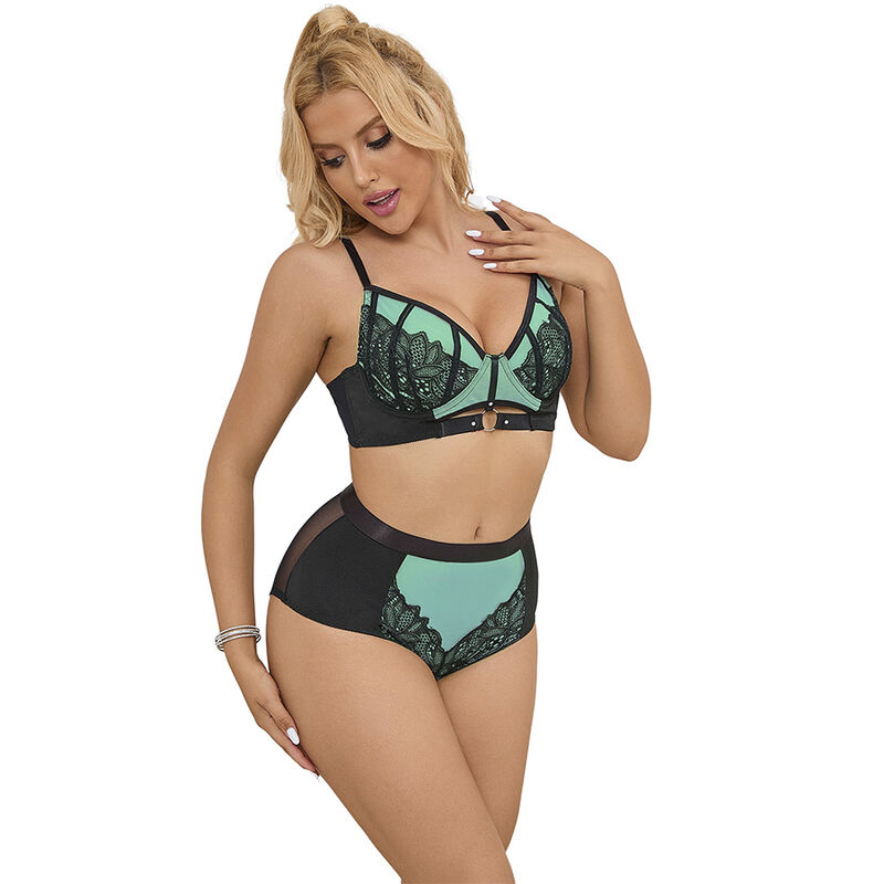 ensemble soutien-gorge vert avec fermeture éclair S/M Subblime 955557 2