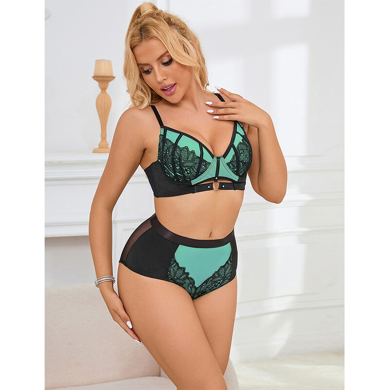 ensemble soutien-gorge vert avec fermeture éclair S/M Subblime 955557 11