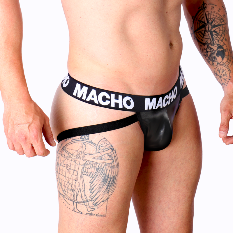 Jock en cuir noir Macho MX25NC, vue 2
