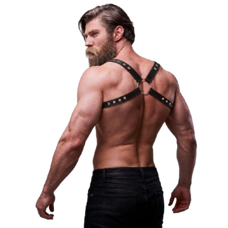 harnais dos en éco-cuir pour homme Fetish Submissive Attitude 2