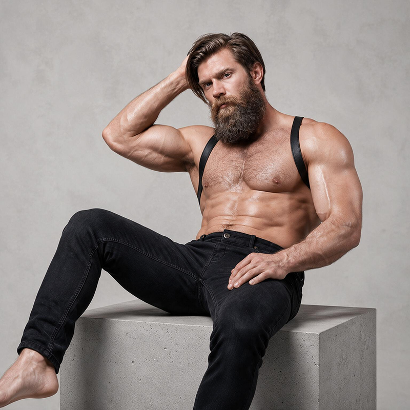 harnais dos en éco-cuir pour homme Fetish Submissive Attitude 4