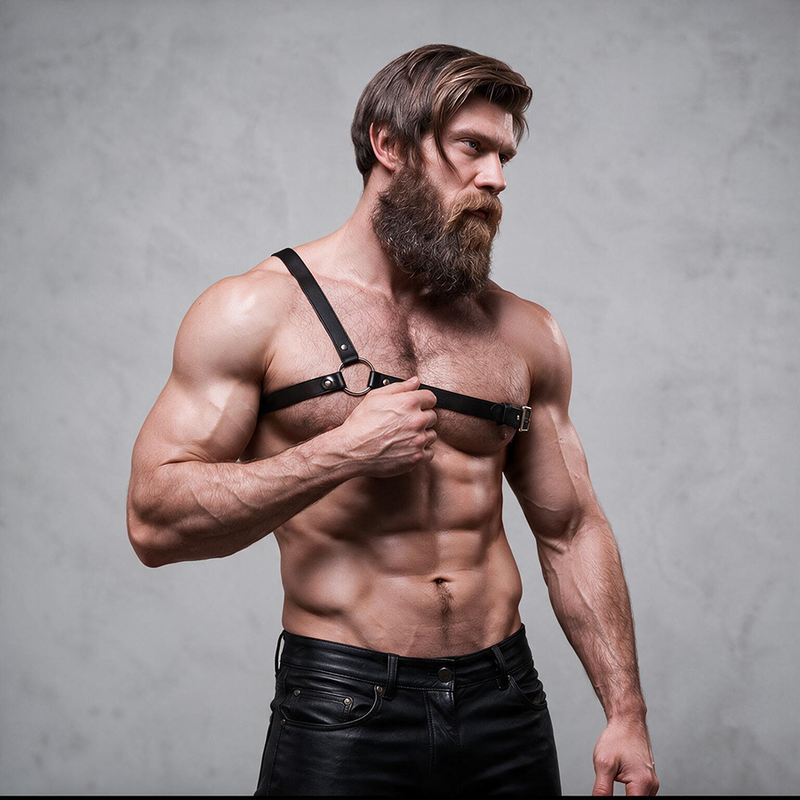 harnais épaules croisées en éco-cuir pour homme Fetish Submissive Attitude 3