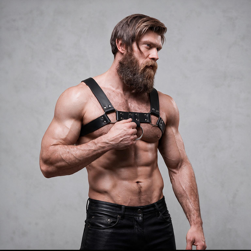 harnais de poitrine en éco-cuir pour homme Fetish Submissive Attitude 3