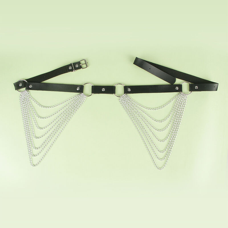 ceinture chaîne en cuir noir taille unique Subblime 4