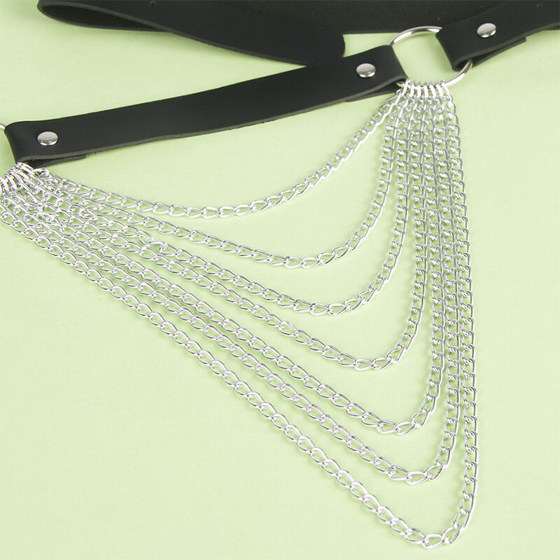 ceinture chaîne en cuir noir taille unique Subblime 6