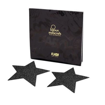 cache-tétons autocollants étoile noire Flash Bijoux Indiscrets 2
