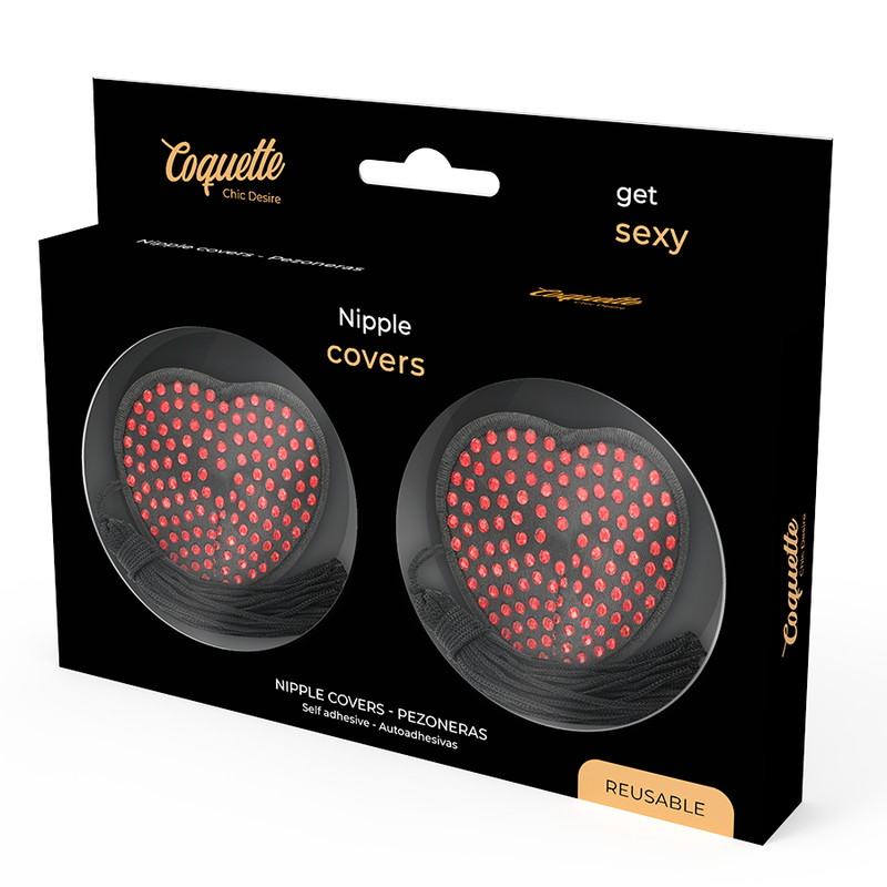 cache-tétons rouge et noir Coquette Chic Desire 4