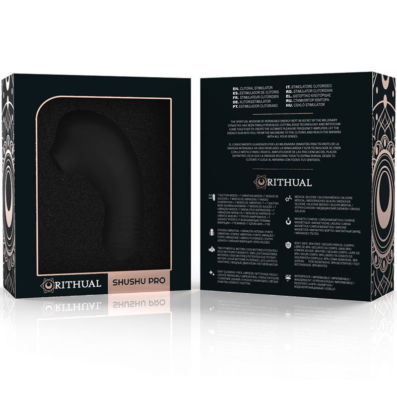 stimulateur clitoridien de poche 2 moteurs noir Rithual Shushu Pro 7