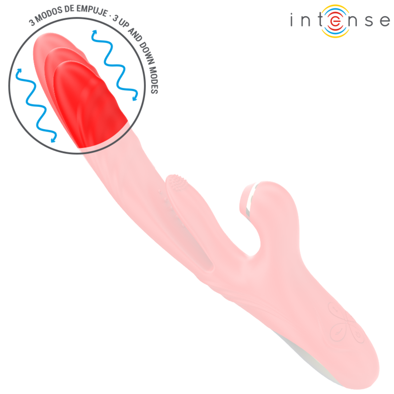 vibromasseur multifonction poussée et aspiration clitoridienne rouge Intense Karol 5
