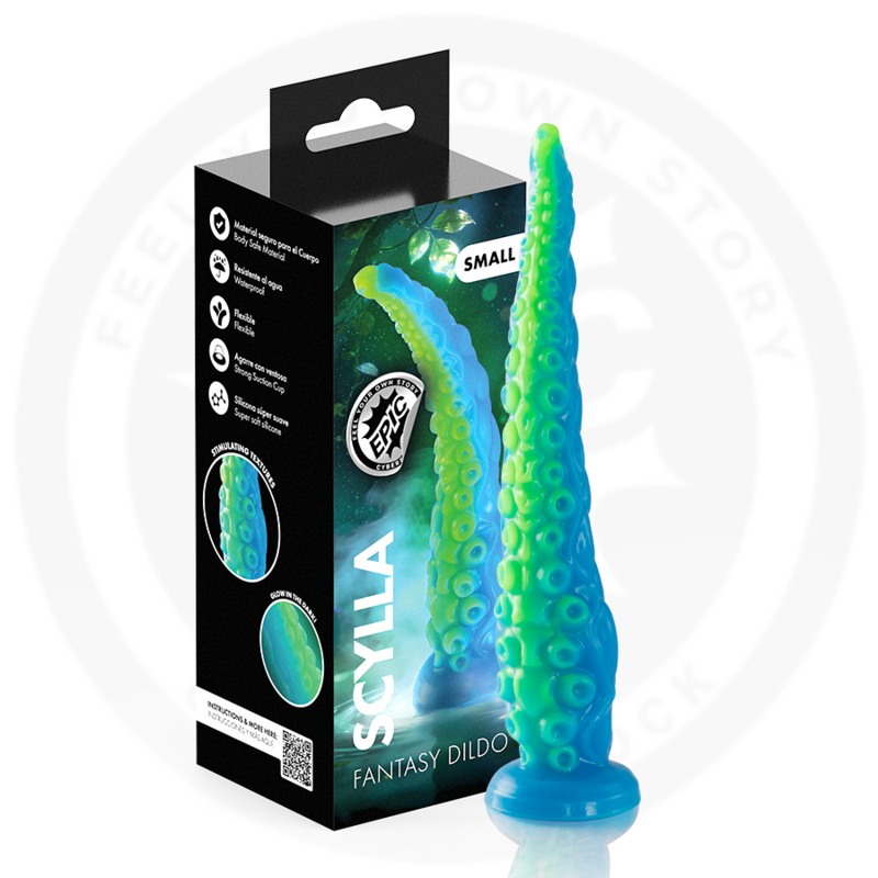 gode à tentacules fines fluorescentes petite taille Epic Scylla 2
