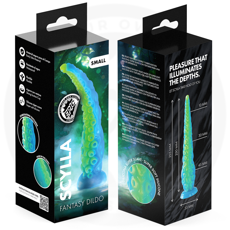 gode à tentacules fines fluorescentes petite taille Epic Scylla 11