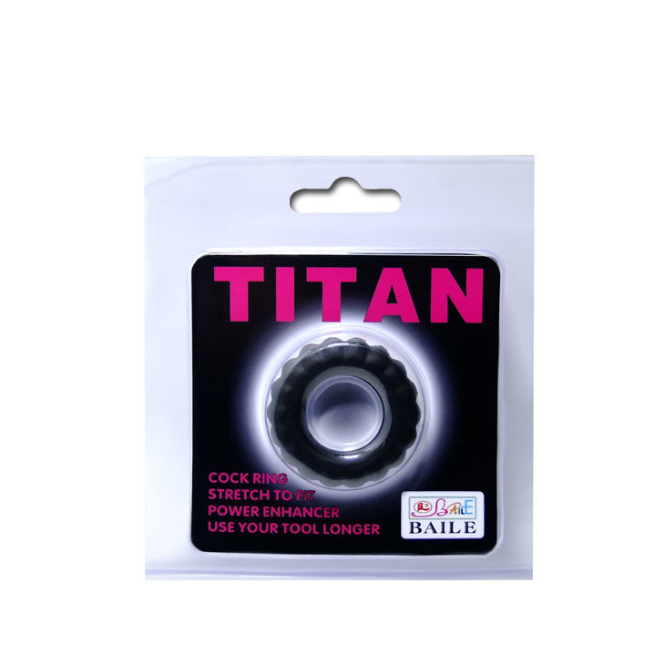 anneau pénien en silicone noir Titan 2 cm Baile 5
