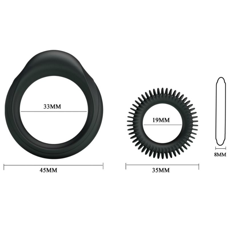 kit de 2 anneaux péniens en silicone Manhood Baile 5