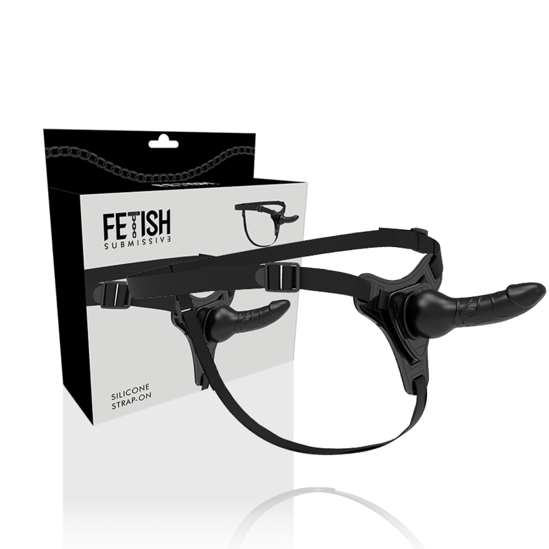 harnais gode en silicone noir réaliste 16 cm Fetish Submissive Harness 2
