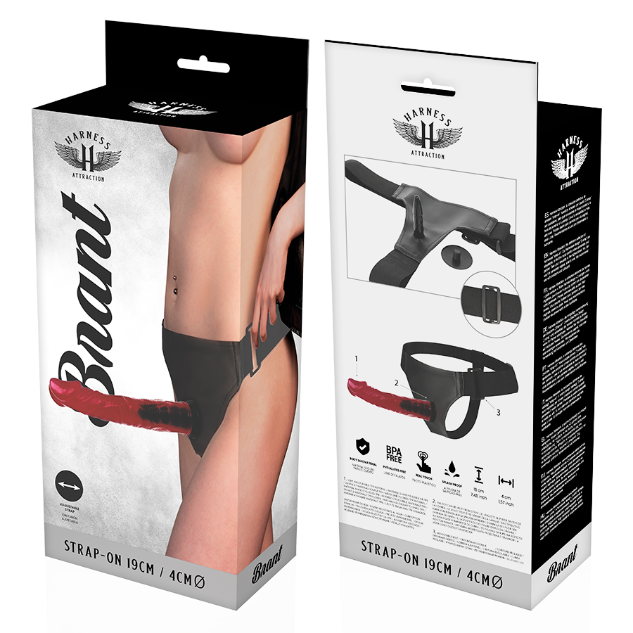 harnais avec gode réaliste 19 x 4 cm Brant Harness Attraction 7