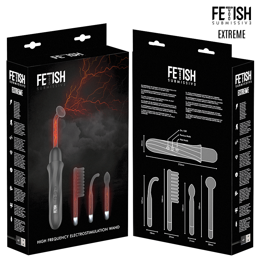 vibromasseur wand électrostimulation haute fréquence 4 têtes Fetish Submissive Extreme 7