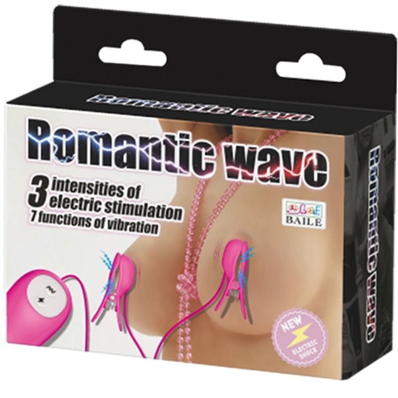 pinces à tétons vibrantes avec électrostimulation fuchsia Baile 7