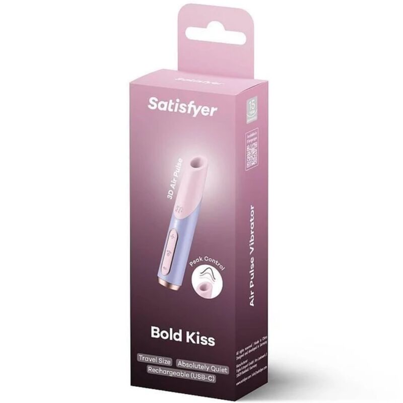 stimulateur clitoridien à ondes de pression rose violet Bold Kiss Wave Satisfyer 2