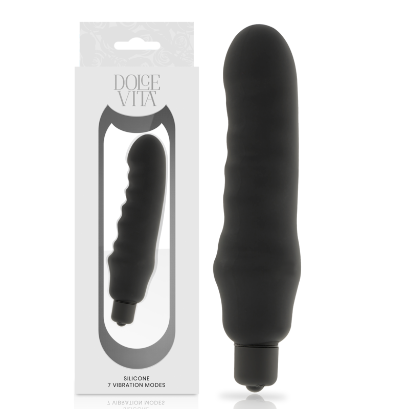 vibromasseur classique en silicone noir Genius Dolce Vita 2